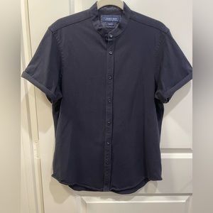 Zara Button Down Slim Fit Mandarin Collar shirt Large Size